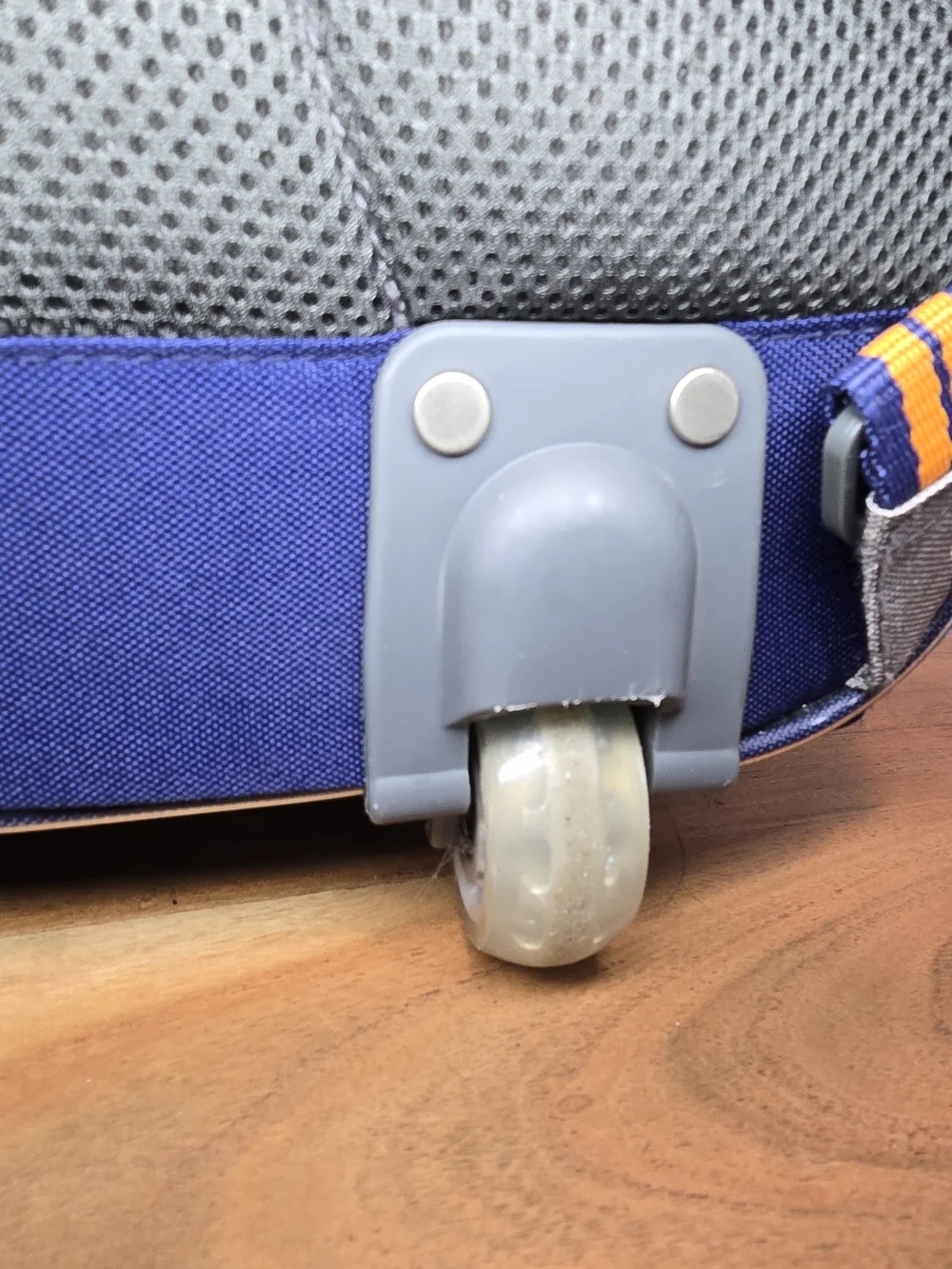 Pottery Barn Kids Gray/blue Rolling Backpack with Vehicle Print 